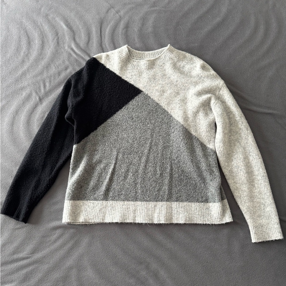 J. Crew color block mockneck extra soft yarn sweater